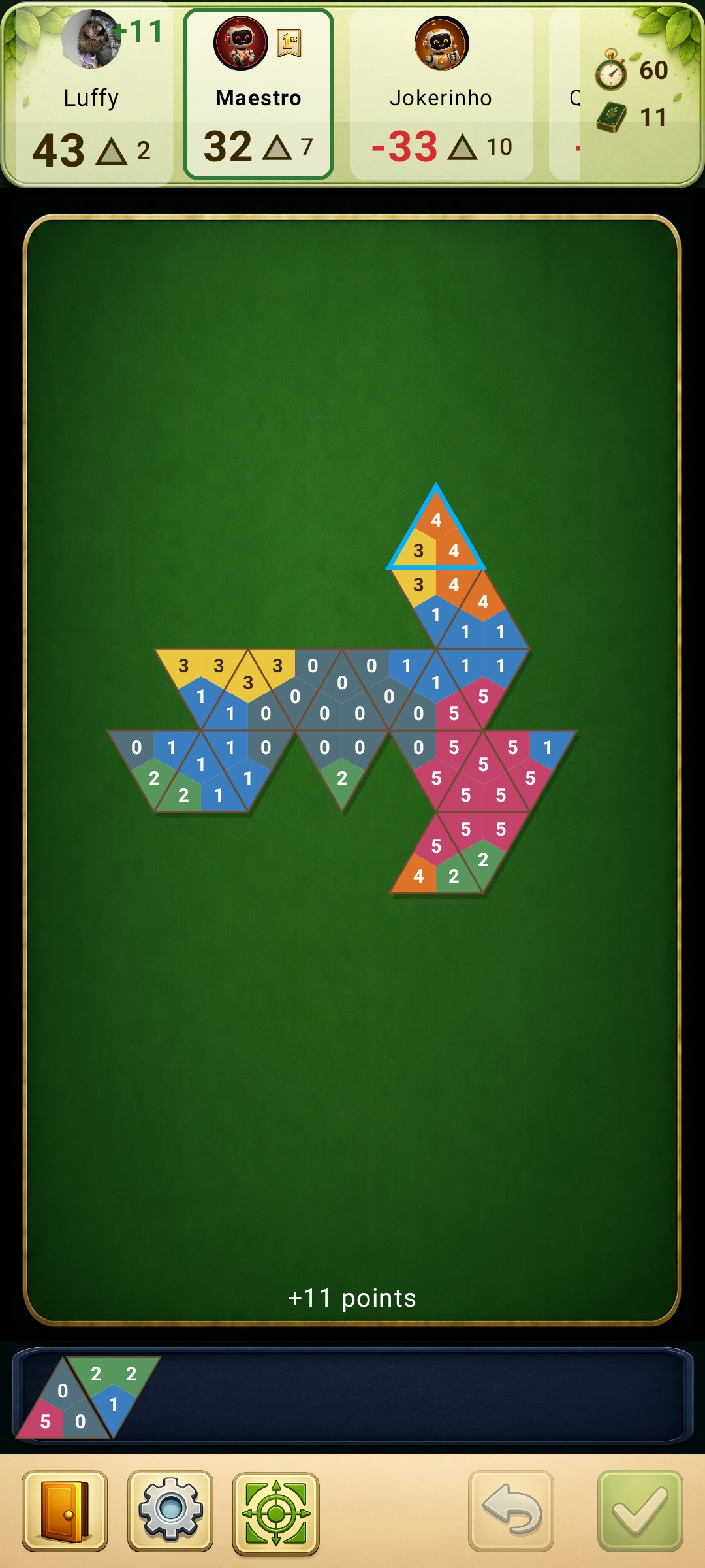 Triomy gameplay screen