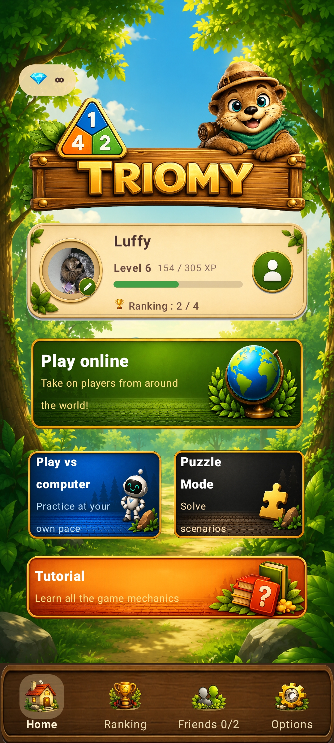 Triomy main screen